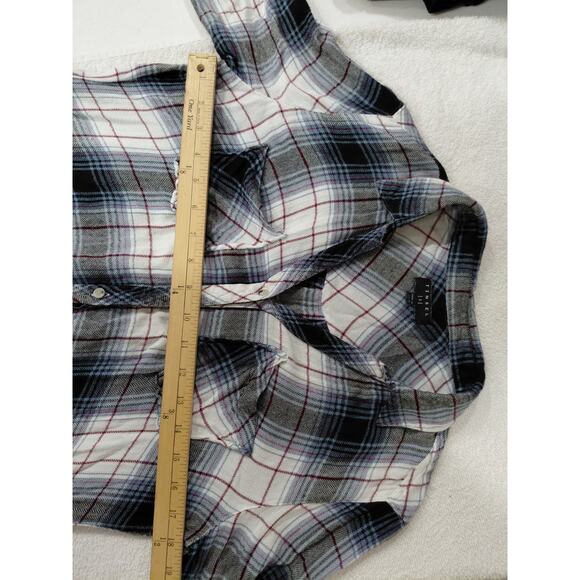 Womens flannel soft size small black and white blue burgundy - Picture 4 of 6